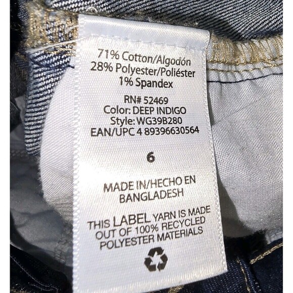 Wonder Nation Slim Girls Size 6 Stretch Denim Blue Jeans (C2) - Picture 6 of 6